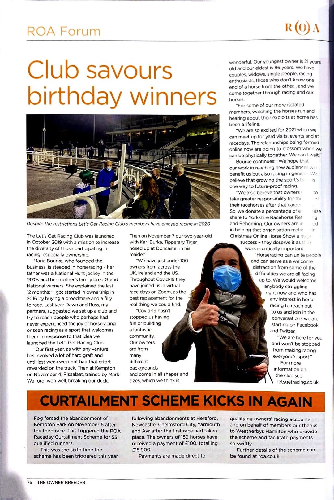 The Owner Breeder magazine joining Let’s Get Racing’s birthday celebrations.